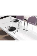 Stół Bella 160 Venatino Dark Mat+Biały Super Print (Hg/Mat)
